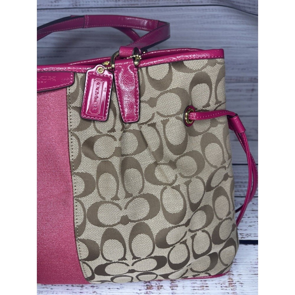 Coach F28501 Signature Stripe Drawstring Carryall… - image 3